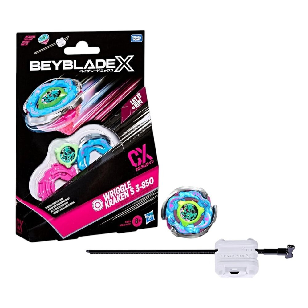 Beyblade X Wriggle Kraken S 3-85O CX Starter Pack Set, Takara Tomy Stamina Type